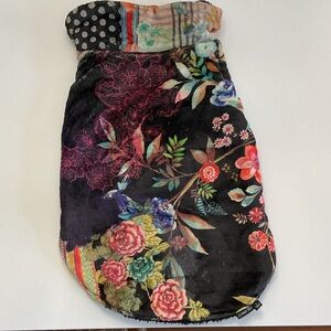 Johnny Was Black Floral Dog Coat